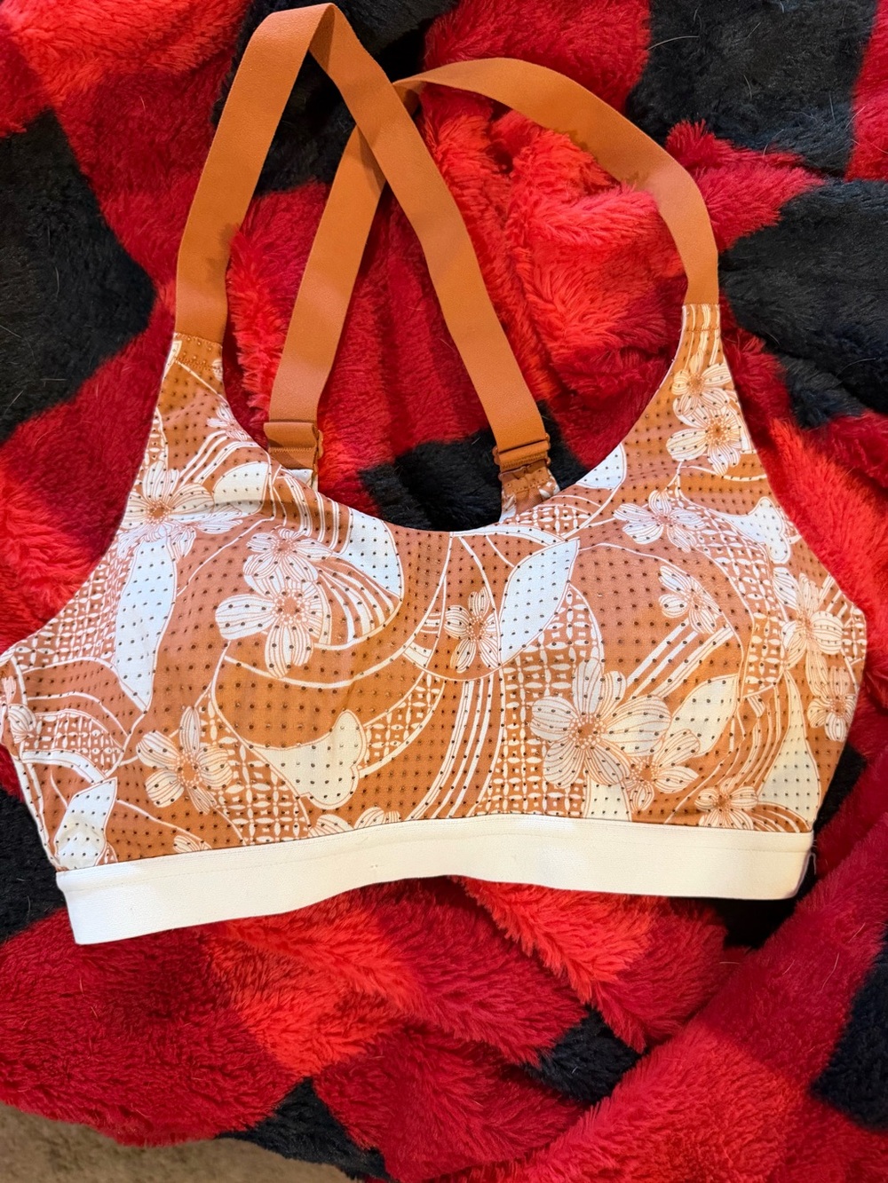Victoria's Secret Rust and White Floral Sports Bralette